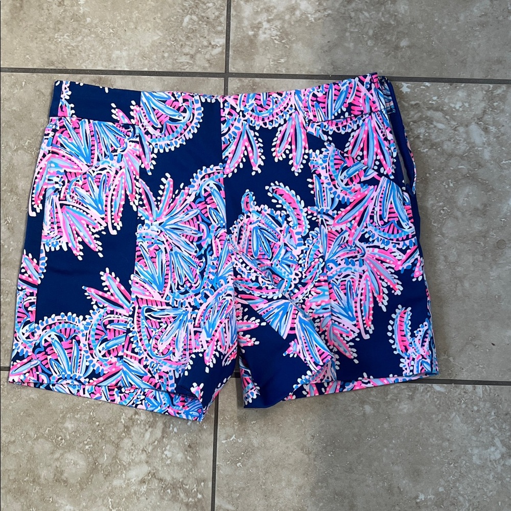 Lilly Pulitzer Pink and Blue Abstract Shorts